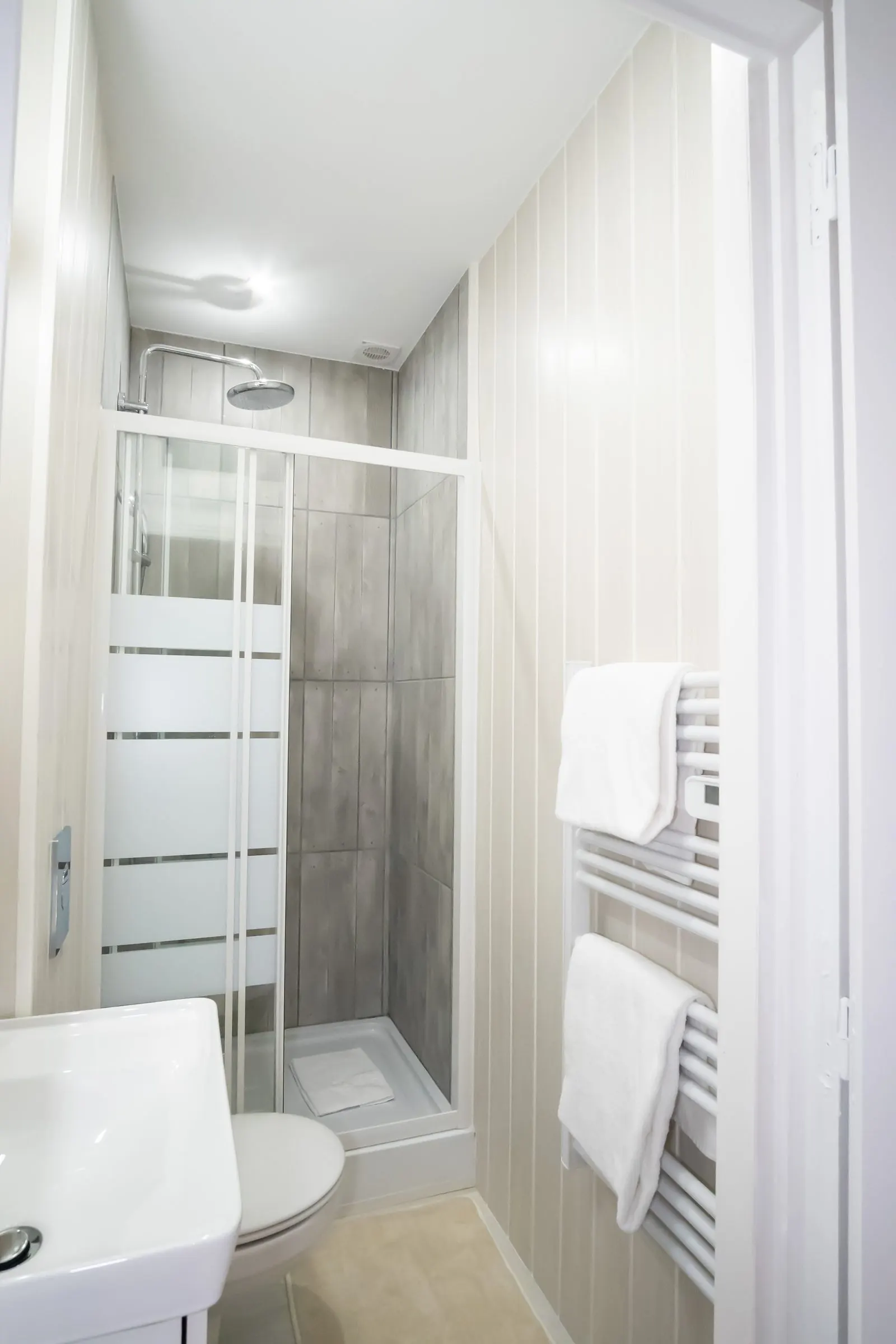 La Fabrique, furnished apartment, Nancy: shower room with walk-in shower